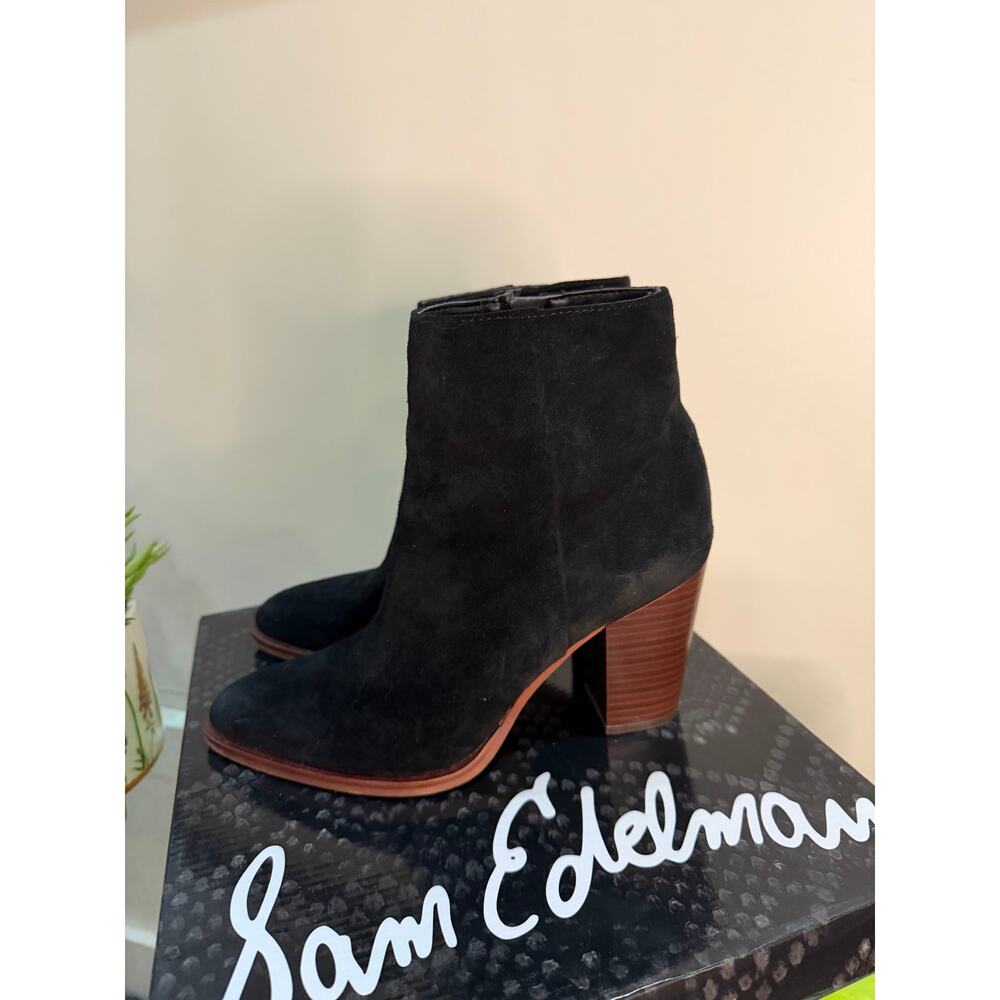 Sam Edelman Blake Black Suede Ankle Booties Size 7.5 EUC - Picture 4 of 9